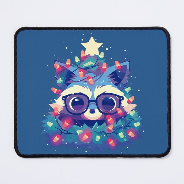 Item preview, Raccoon poking through Christmas tree designed and sold by etherElric.