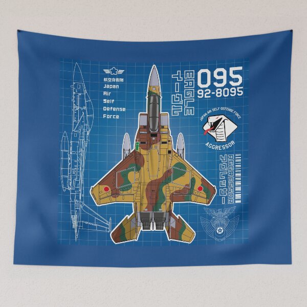 Item preview, JASDF F-15DJ EAGLE FighterJet  AGGRESSOR 095 BP HD 4C Illustration designed and sold by MIL-ART-JPN.