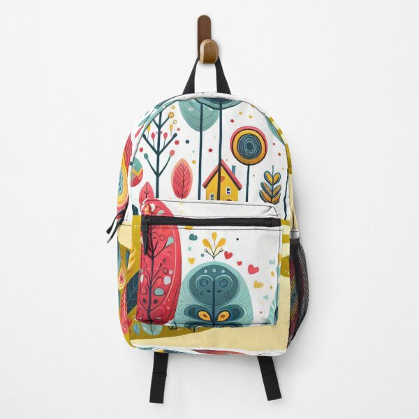 Item preview, Scandinavian Folk Art Magical Landscape Quest to the love heart tree by heidiannemorris © designed and sold by FOLK ART FUSION by heidiannemorris.