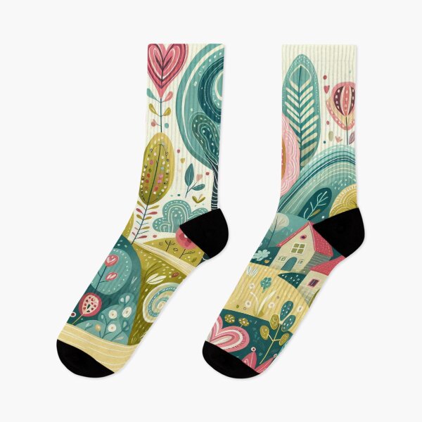 Item preview, Scandinavian Folk Art Magical Landscape Quest by heidiannemorris © designed and sold by FOLK ART FUSION by heidiannemorris.