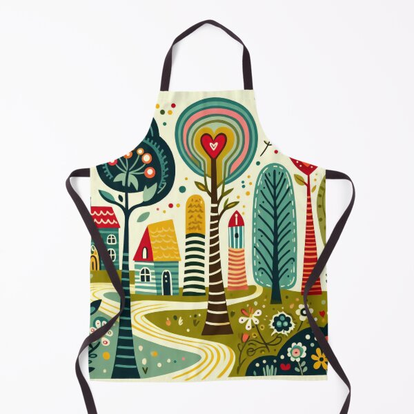 Item preview, Scandinavian Folk Art Magical Landscape Quest through the stripy trees by heidiannemorris © designed and sold by FOLK ART FUSION.