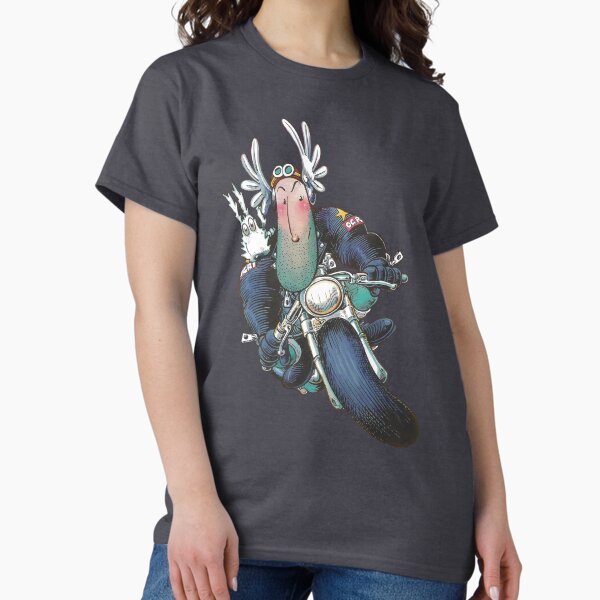 Item preview, Ogri & Kickstart Classic Comic Biker designed and sold by Chilled Peak.