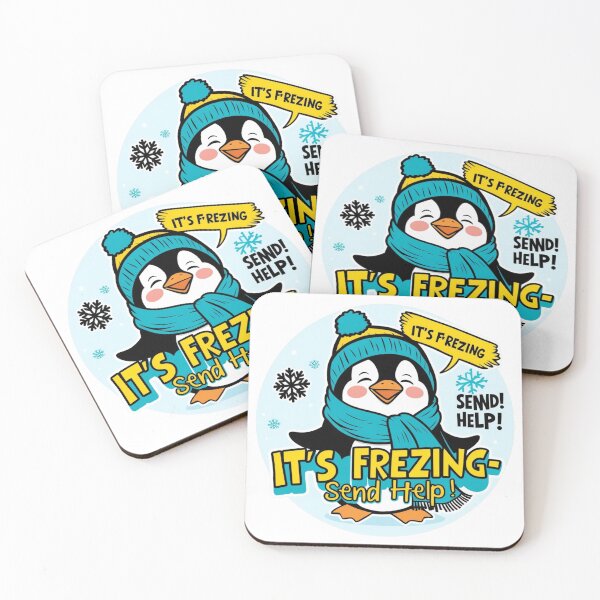Item preview, Funny Winter Penguin Design – It’s Freezing, Send Help  designed and sold by Kawaii Planet Studio.