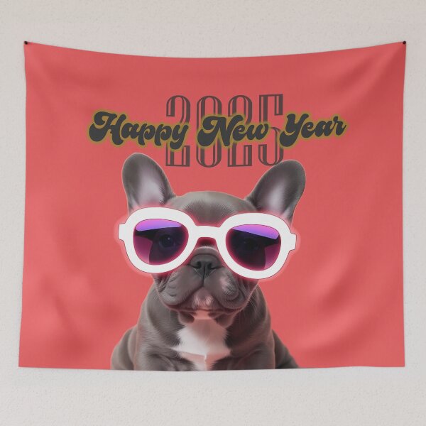 Item preview, Festive Frenchie: A French Bulldog Welcomes 2025 designed and sold by purrfect pattern.