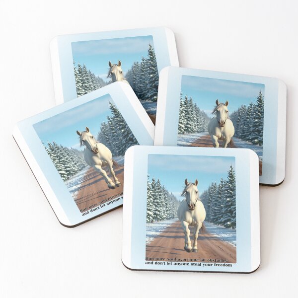 Item preview, White mare running designed and sold by GiCapgraphics.