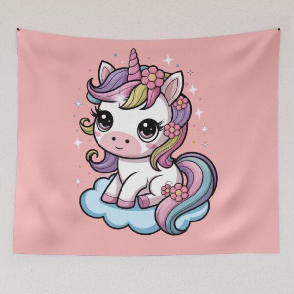 Item preview, A kawaii-style illustration of a unicorn designed and sold by 123ks.
