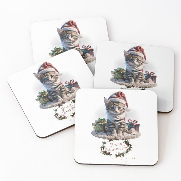 Item preview, Frohe Weihnachten cat Weihnachtskätze designed and sold by Khala.