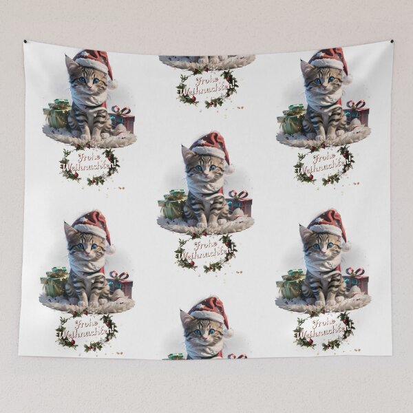 Item preview, Frohe Weihnachten cat Weihnachtskätze designed and sold by Khala.
