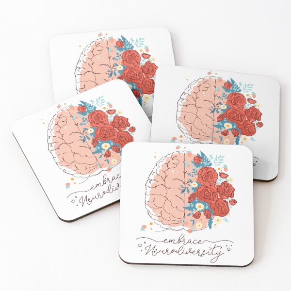 Item preview, A brain and flowers embrace neurodiversity designed and sold by Angelandspot.