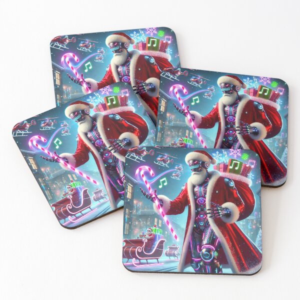 Item preview, Futuristic Santa Claus: Cyber Holiday Cheer in Neon Glow designed and sold by PoseArtistry.