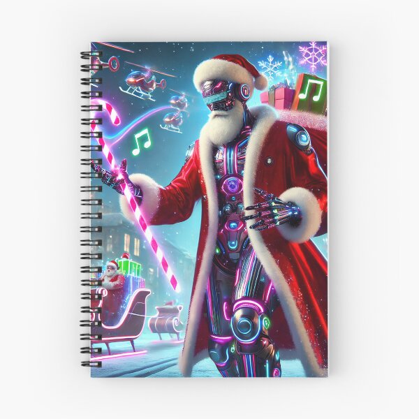Item preview, Futuristic Santa Claus: Cyber Holiday Cheer in Neon Glow designed and sold by PoseArtistry.