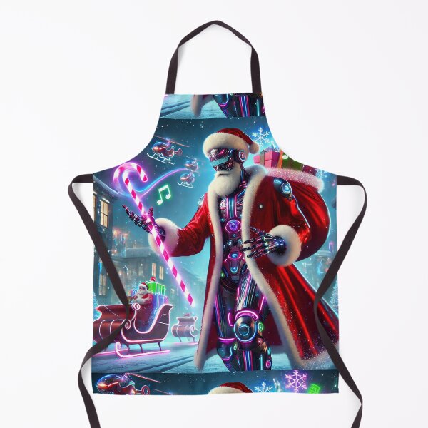 Item preview, Futuristic Santa Claus: Cyber Holiday Cheer in Neon Glow designed and sold by PoseArtistry.