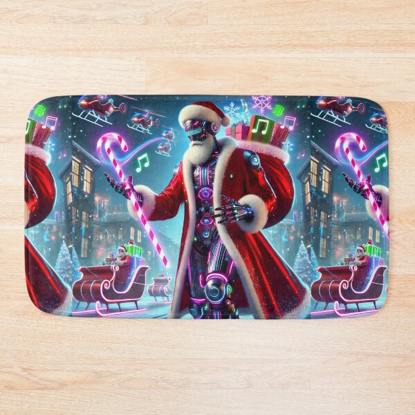 Item preview, Futuristic Santa Claus: Cyber Holiday Cheer in Neon Glow designed and sold by PoseArtistry.
