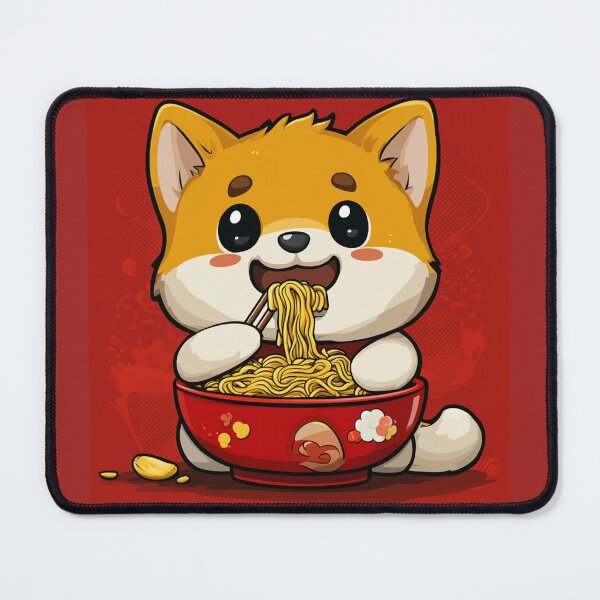 Item preview, Dog Eating Ramen Mascot Logo | Adorable Foodie Dog Design | Playful Branding Artwork | Cute Ramen Noodles Illustration designed and sold by StickerHavenn.