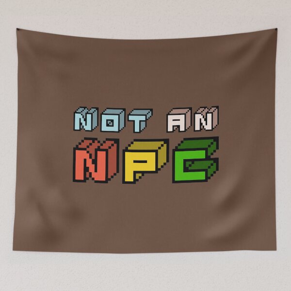 Item preview, 'Not An NPC' Retro Pixel-Art Typography  designed and sold by trepiu.