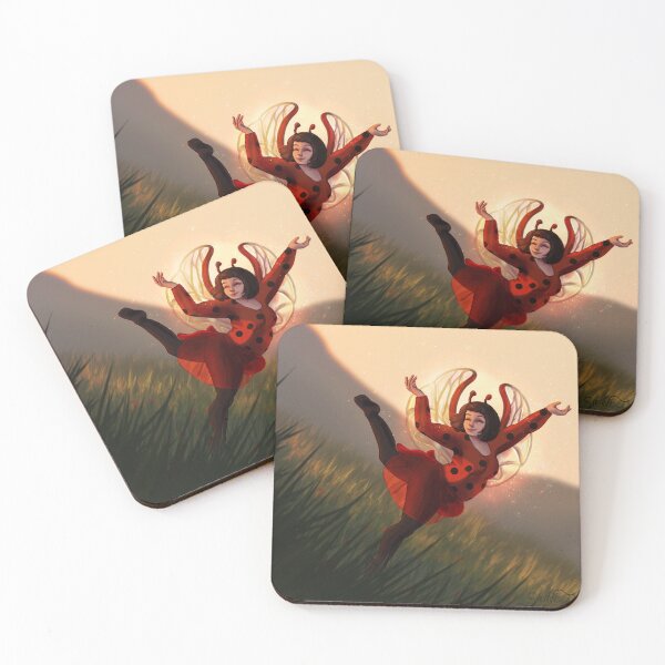 Item preview, Fairy poppy ladybug dancing at sunset designed and sold by Sowa-draw.
