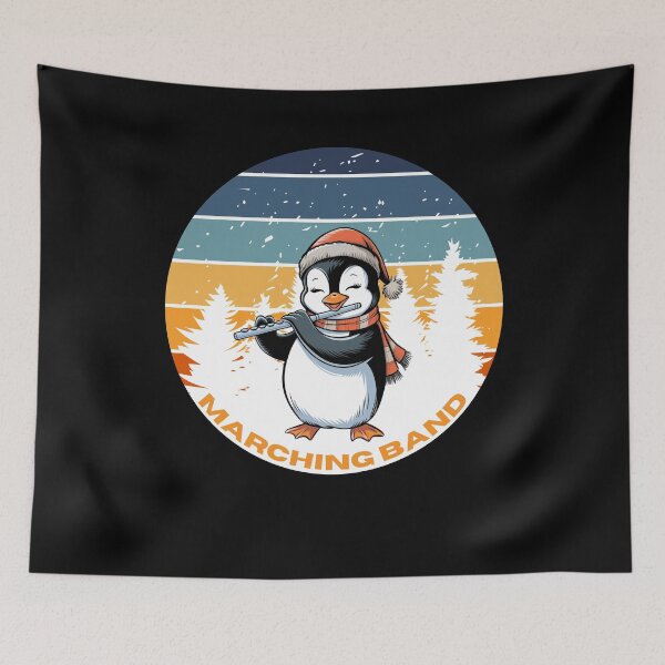 Item preview,  Marching Band,  Penguine Plays the flute, musician , Santa's favorite music teacher,music lover, trombone player designed and sold by KolorellaS.