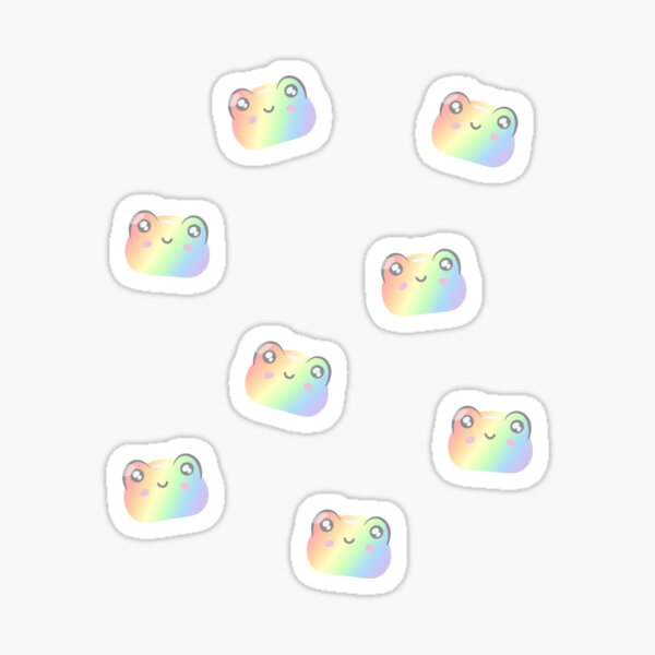 mini frog sticker set - rainbow pride flag Sticker