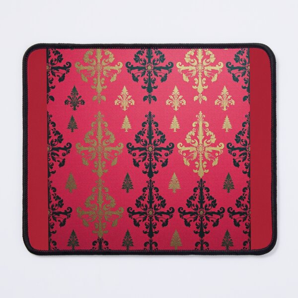 Item preview, Pink Red & Gold Damask With Tiny Christmas Trees designed and sold by DesignsByPrnces.