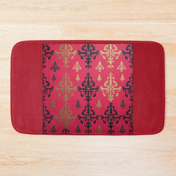 Item preview, Pink Red & Gold Damask With Tiny Christmas Trees designed and sold by DesignsByPrnces.
