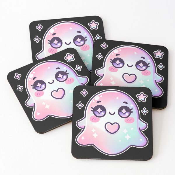 Item preview, Pastel Goth Ghost with Kawaii Eyes and Cute Blush designed and sold by DesignDoodleArt.