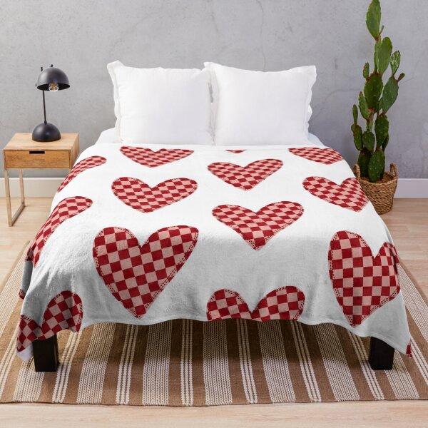 Item preview, Red and pink gingham heart with stitching detail designed and sold by SJAPhoto.