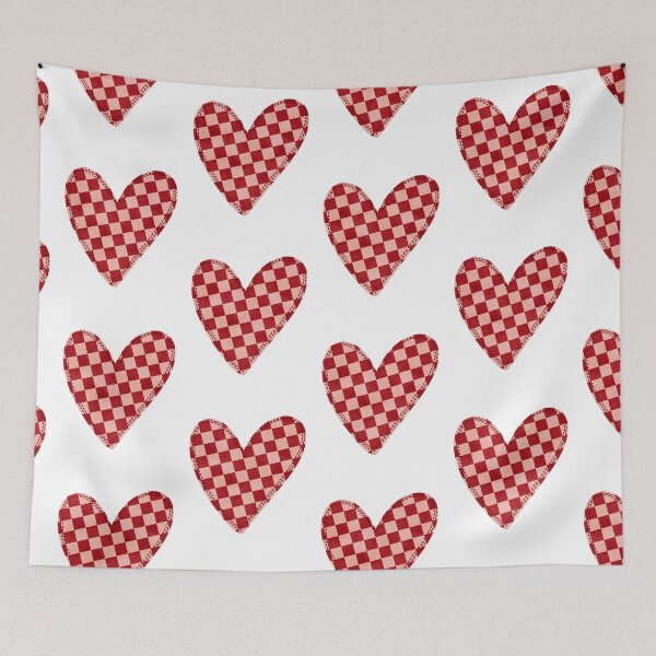 Item preview, Red and pink gingham heart with stitching detail designed and sold by SJAPhoto.