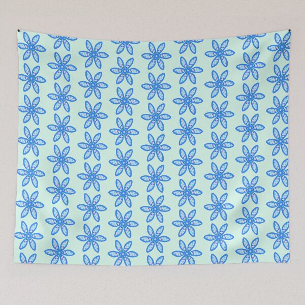 Item preview, Blue flowers designed and sold by CatchyMeow.