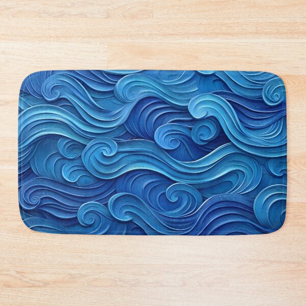 Item preview, Abstract Ocean Waves Texture – Flowing Blue Artistic Design designed and sold by Mousetopia.