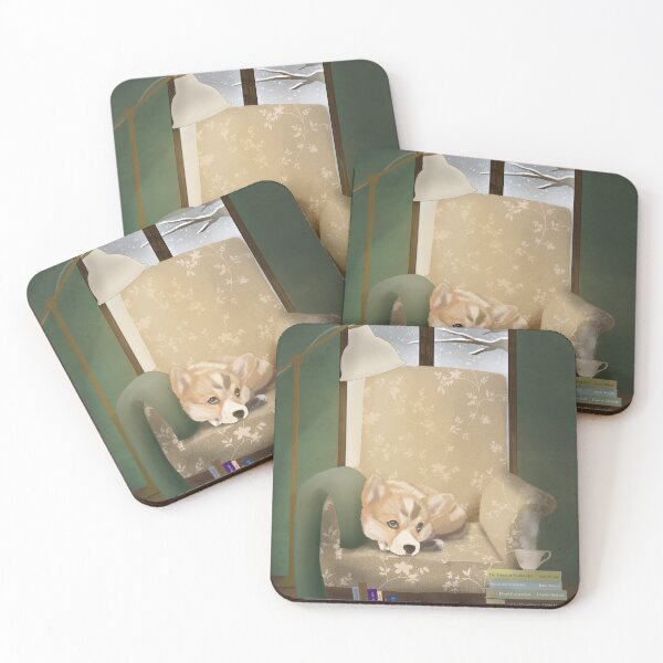 Item preview, Corgi, books and snowy window designed and sold by Annabelle & L'Odonate.