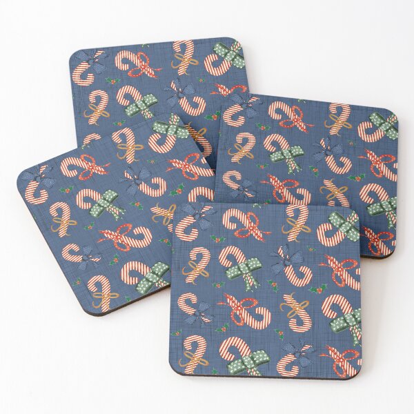 Item preview, Copy of Preppy Festive Candy Cane & Bows Blue designed and sold by susycosta.