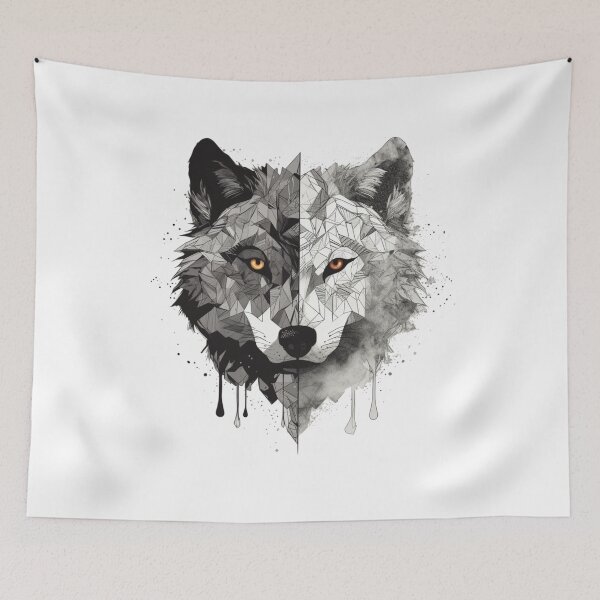 Item preview, Duality of the Wolf: Geometric and Realistic Design designed and sold by ArctiveStudio.