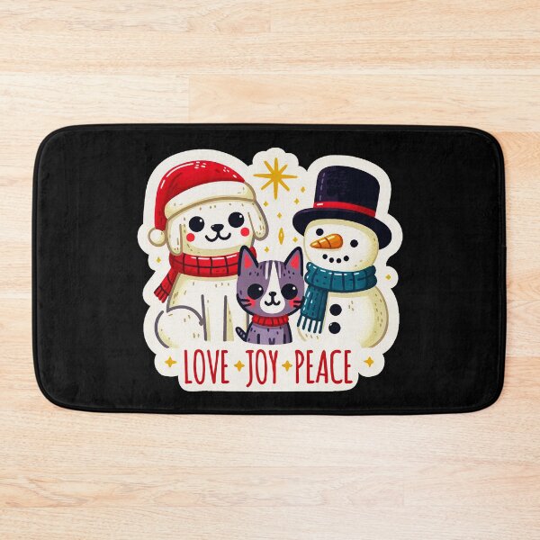 Item preview, Love Joy Peace Dog Cat Snowman designed and sold by plushism.