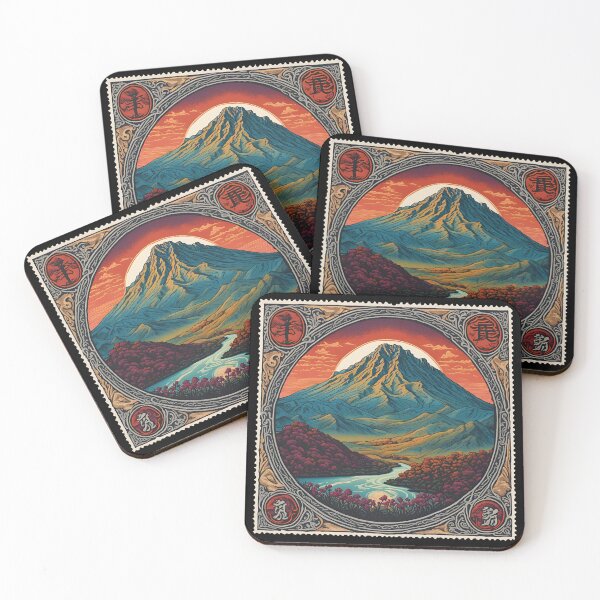 Item preview, Stamping History: Mount Fuji's Vintage Portraits designed and sold by Vintagestamps.