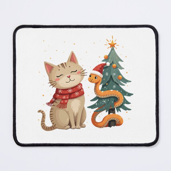Item preview, snake christmas / cat and snake christmas designed and sold by Krasnovaovaova.