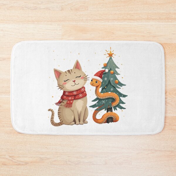 Item preview, snake christmas / cat and snake christmas designed and sold by Krasnovaovaova.