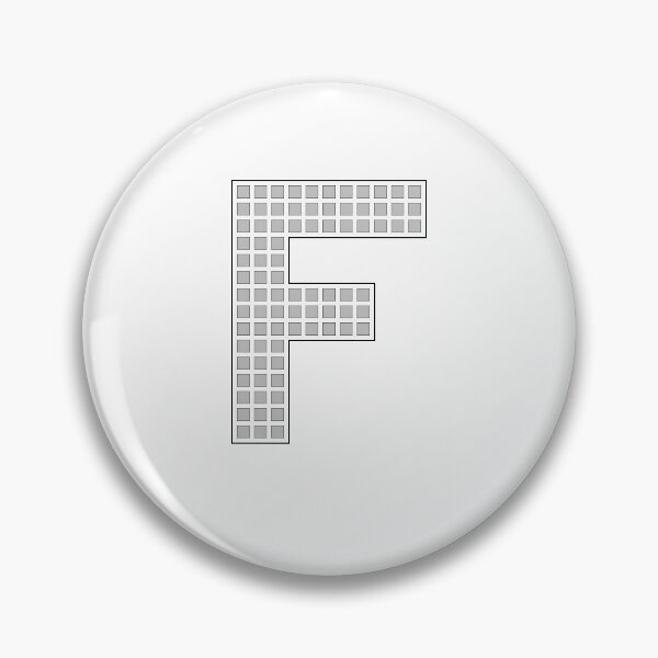 Item preview, Uppercase F - Silver Pixel Block Character designed and sold by PixelGlyphs.