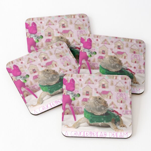 Item preview, Bearded Dragon Pink Christmas Holiday Card designed and sold by Nature's Reflections.