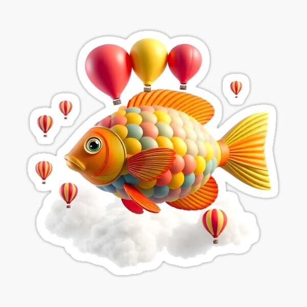 Item preview, Hotair Balloon Fish designed and sold by inkadventure.