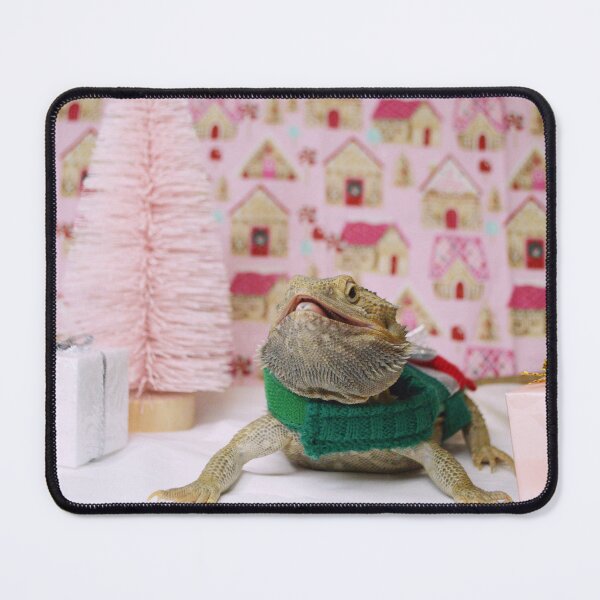 Item preview, Bearded Dragon Pink Christmas Holiday Card designed and sold by Nature's Reflections.