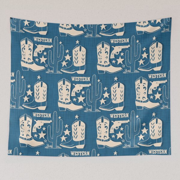 Item preview, Cowboy Boot - Western Americana Rustic Charm - Blue designed and sold by susycosta.