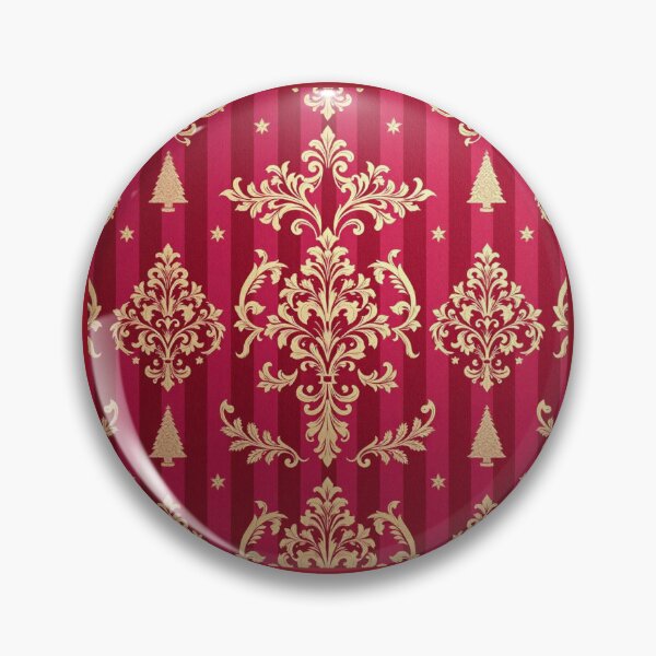 Item preview, Striped Red & Gold Damask With Tiny Christmas Trees designed and sold by DesignsByPrnces.
