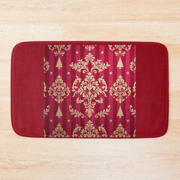 Item preview, Striped Red & Gold Damask With Tiny Christmas Trees designed and sold by DesignsByPrnces.