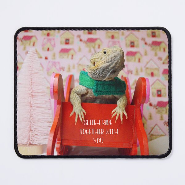 Item preview, Bearded Dragon Pink Christmas Holiday Card designed and sold by Nature's Reflections.