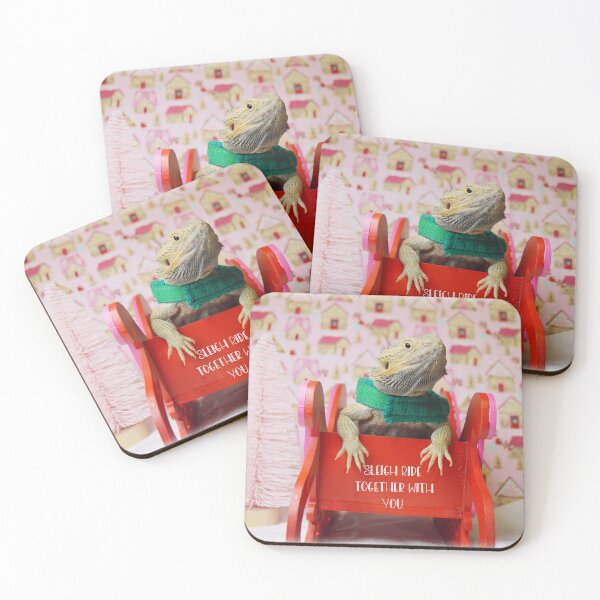 Item preview, Bearded Dragon Pink Christmas Holiday Card designed and sold by Nature's Reflections.