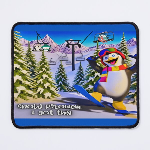Item preview, Joyful Penguin Skiing Down a Snowy Mountain designed and sold by gleefulme.