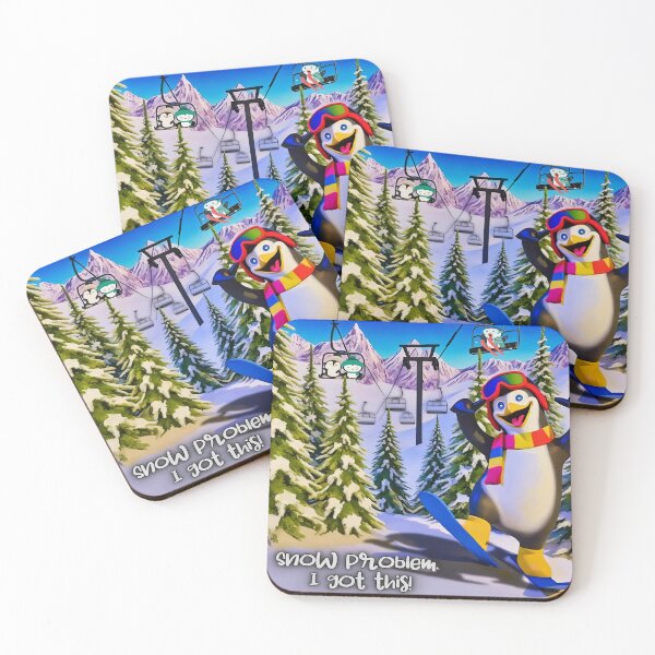 Item preview, Joyful Penguin Skiing Down a Snowy Mountain designed and sold by gleefulme.