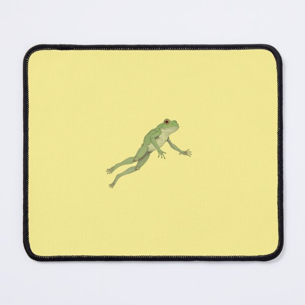 Item preview, Leap in Pastels A Frog's Mid-Jump Comic Illustration designed and sold by MadeByHaresShop.