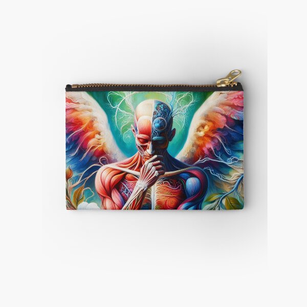 Item preview, Anatomy botanical illustration of an Angel with human body and feathery wings art designed and sold by EmeraldeaArt.