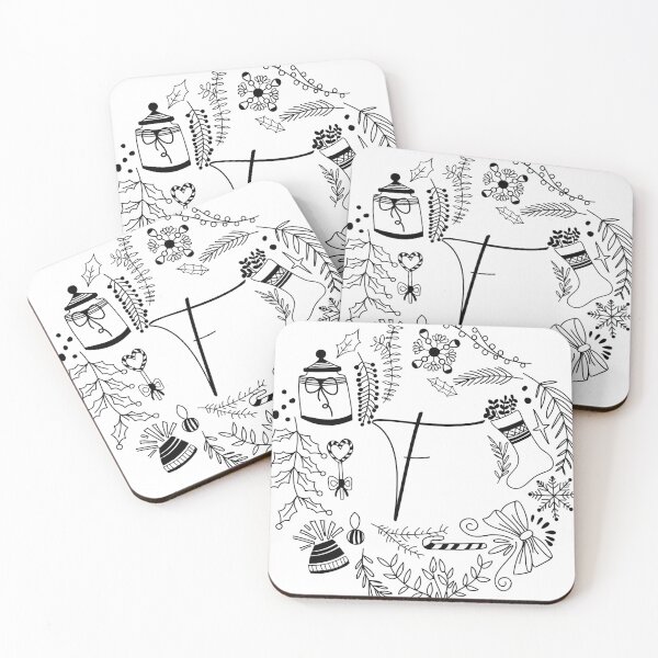 Item preview, Festive Christmas Alphabet letters Holiday art designed and sold by ilyanadesign.